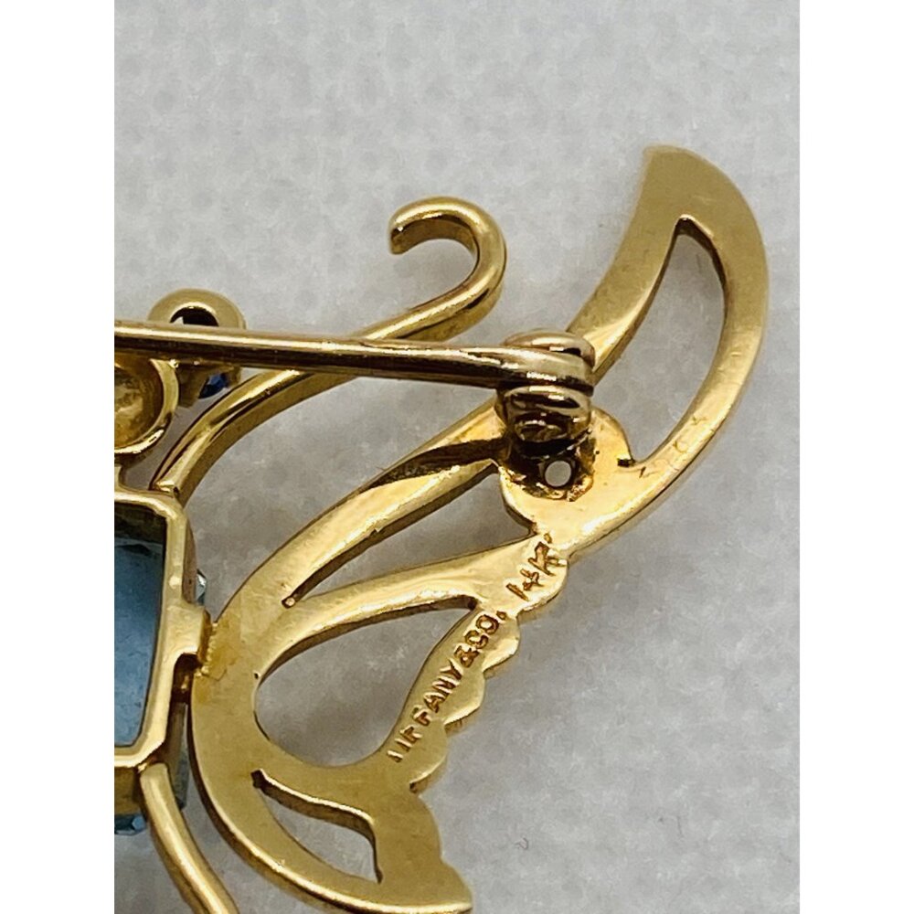 SOLD!!! Tiffany & Co 14K 585 Yellow Gold Butterfly Brooch Vintage - Picture 11 of 14